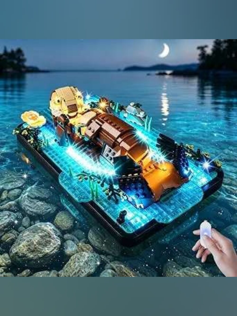 Light Kit for Lego 21366 Floating Sea Otters, Lights Only, Touch Control, Dimmi